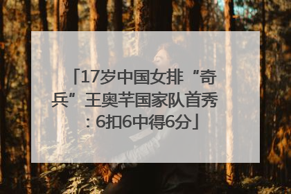 17岁中国女排“奇兵”王奥芊国家队首秀：6扣6中得6分