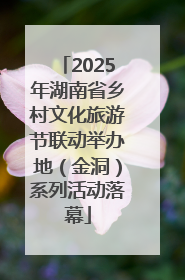 2025年湖南省乡村文化旅游节联动举办地（金洞）系列活动落幕