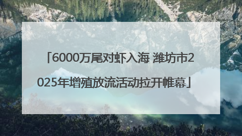 6000万尾对虾入海 潍坊市2025年增殖放流活动拉开帷幕