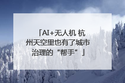 AI+无人机 杭州天空里也有了城市治理的“帮手”